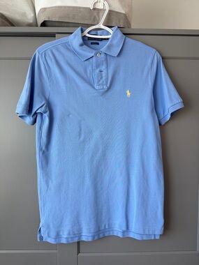 Polo Ralph Lauren Light Blue Short-Sleeve Iconic Mesh Polo Shirt Classic Fit